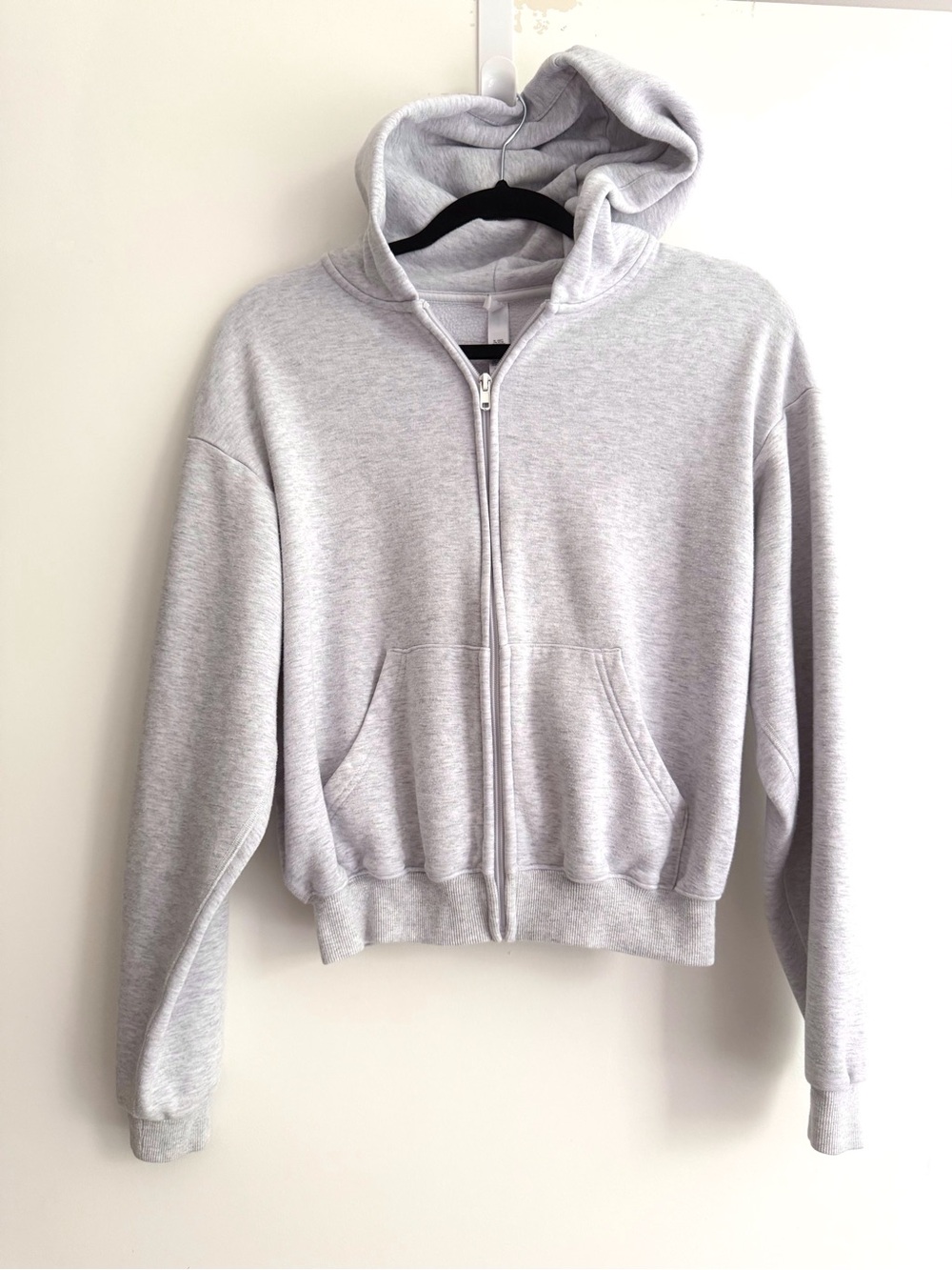 SKIMS Light Gray Full-Zip Hoodie Jacket XS